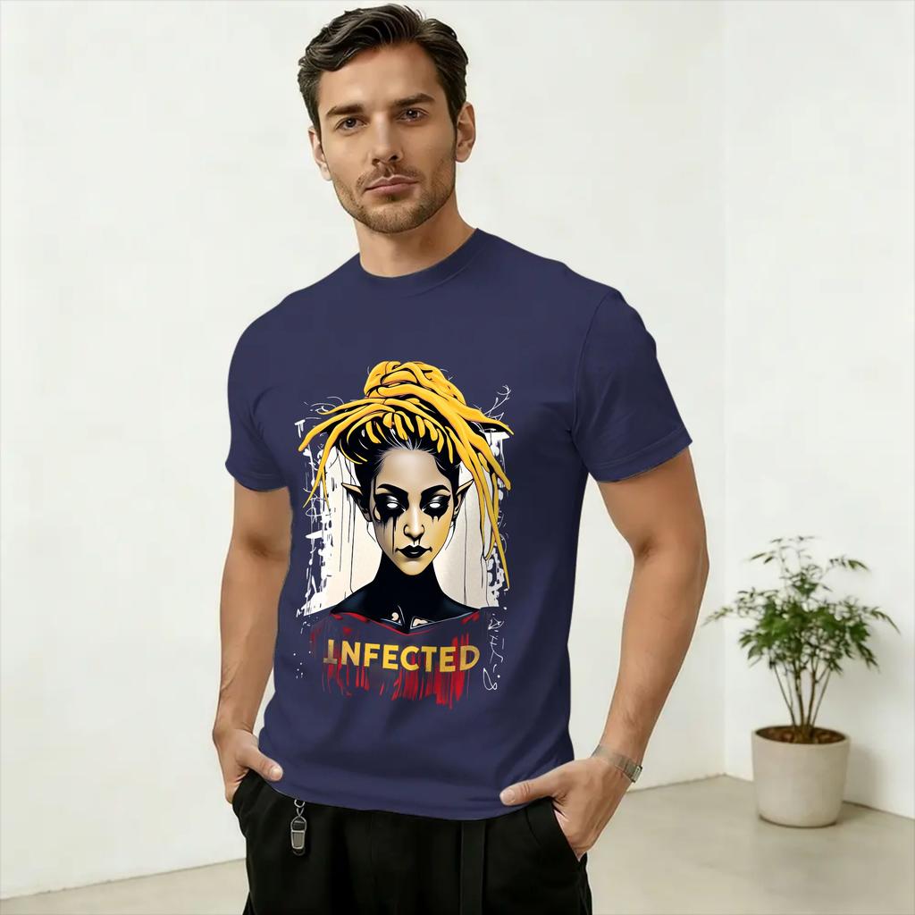 Maglietta Fashion Band Infected Rain per Unisex Girocollo Cotone Manica Corta Maglietta Top Stampati Graficamente