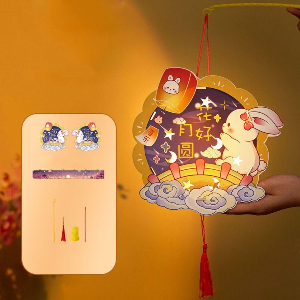 Luminous Mid-Autumn Festival Lantern Glowing Lantern DIY Material Package Rabbit Lanterns  Chidlren