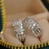 Xiaomi Huitan Modern Fashion Design Women's Hoop Earrings Luxury Cubic Zirconia Statement Female Earrings for Wedding Party Jewelry