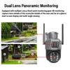 V380 Dual Lens Solar-Powered 4G Wireless Night Vision Security Camera with Low Power Consumption