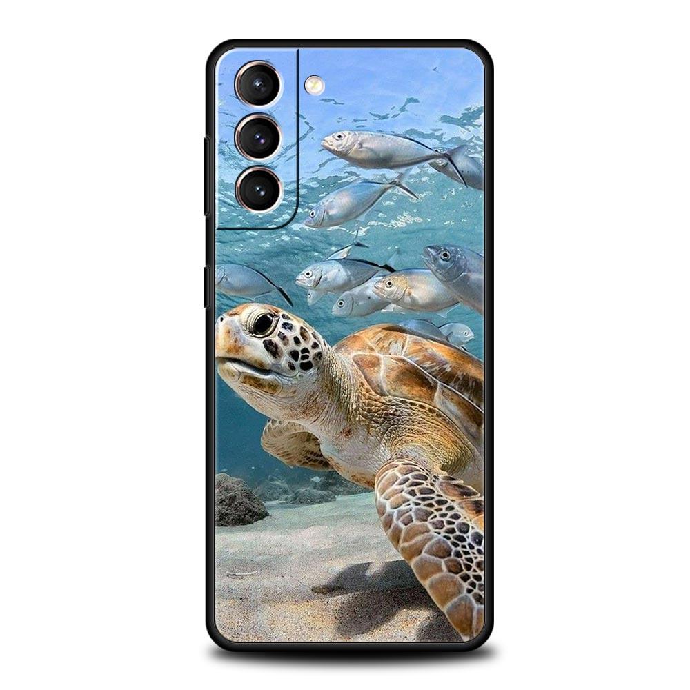 Ocean Animal Dolphin Phone Case For Samsung Galaxy S26 Ultra S25 Plus S24 FE S23 S22 5G S21 S20 Cover Black Soft