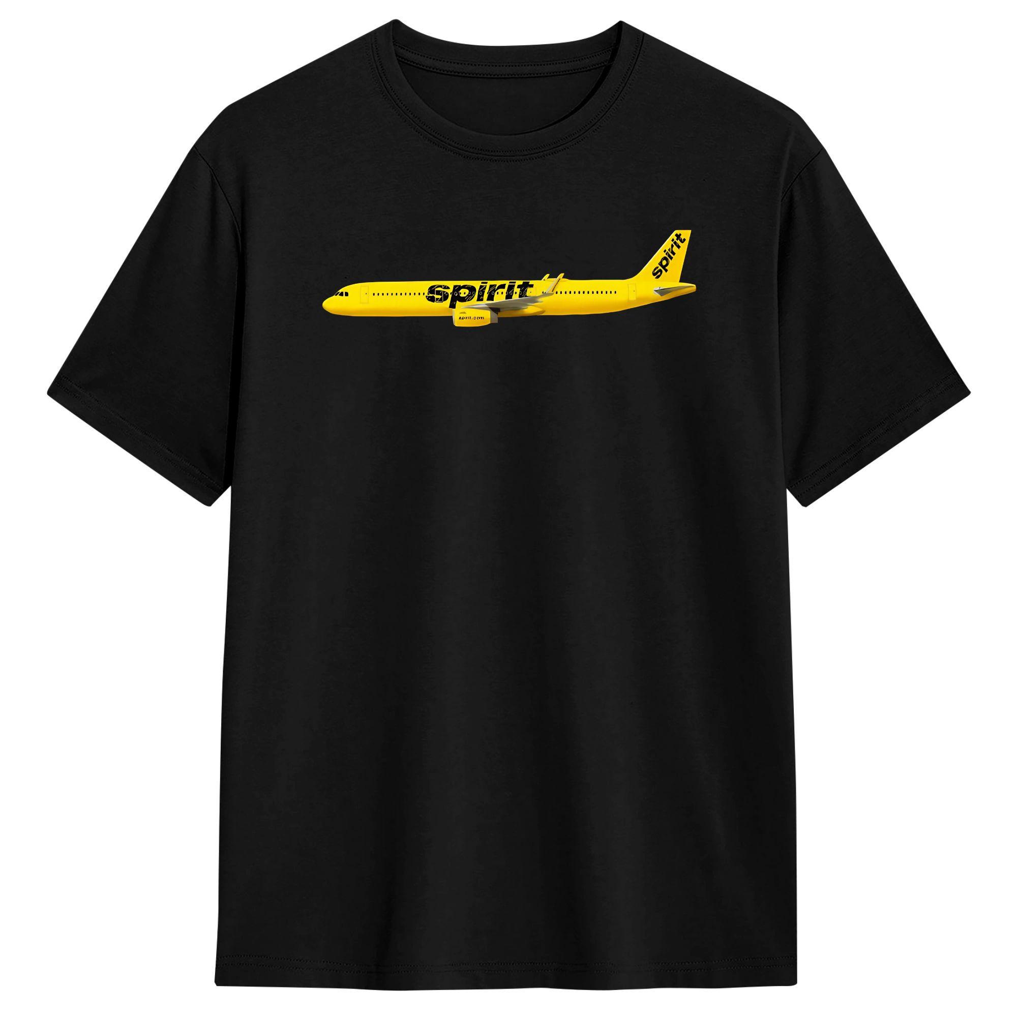 

Spirit Airlines A321 Men s T Shirts Casual Tee Shirt Short Sleeve Round Collar T-Shirt Cotton Plus Size Clothing S разноцветный
