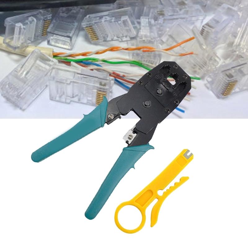 Professional Modular Connector Crimping Tool With Wire Stripper And Cable Cutter For Ethernet Networking Telecom Cables