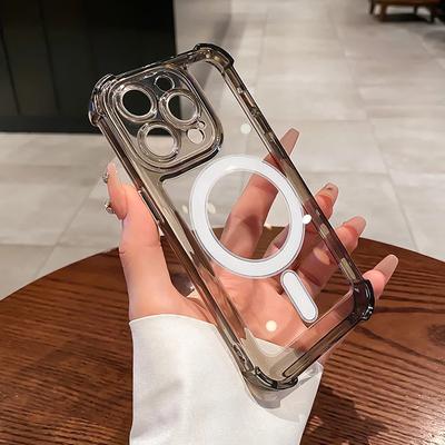 Shockproof Transparent Magnetic Phone Case For iPhone 15 14 13 11 12 Pro Max 15 Plus For Magsafe Wireless Charge Acrylic Cover