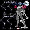 Rubonarie Figure Stand, Display Stand, Multi-Stand, Polycarbonate, 180-Degree Articulation, Plastic Model Figures, Set of 4 (Clear)