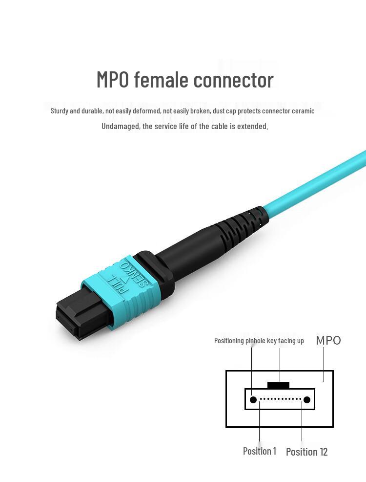 HAILE Multi-mode MPO-LC 12-core 40G/10G & 100G/25G OM3 Fiber Adapter