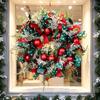 Christmas Ribbon Wreath Ornament: Holiday Party Door Hanger & Pine Branch Decoration
