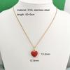 Women Pendant Necklace Stainless Steel Red Pepper Coral Heart Slim Choker Gold Waterproof Sex Elegant Gift