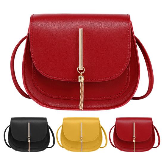 Kvinners Enskulderveske Metallkvaster Fuskepussskinn Smal Rem Ensfarget Bærbar Bursdagsgave Rektangel Damer Crossbody Mobiltelefonveske