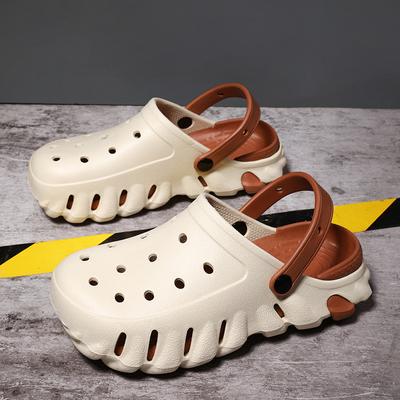 Fashion Summer Men Slippers Fashion Thick Bottom Hole Shoes EVA Slippers Anti Slip Baotou Slippers Outdoor Beach Female Garden Shoes2024