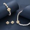 Elegant Imitation Zircon Delicate Flower Necklace Bracelets Earrings Women's Daily Versatile Party Banquet Wedding Zircon Gifts