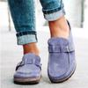 Hausschuhe Damen Taschen Gürtelschnallen Halbschuhe Lässig Übergröße Retro Damenschuhe