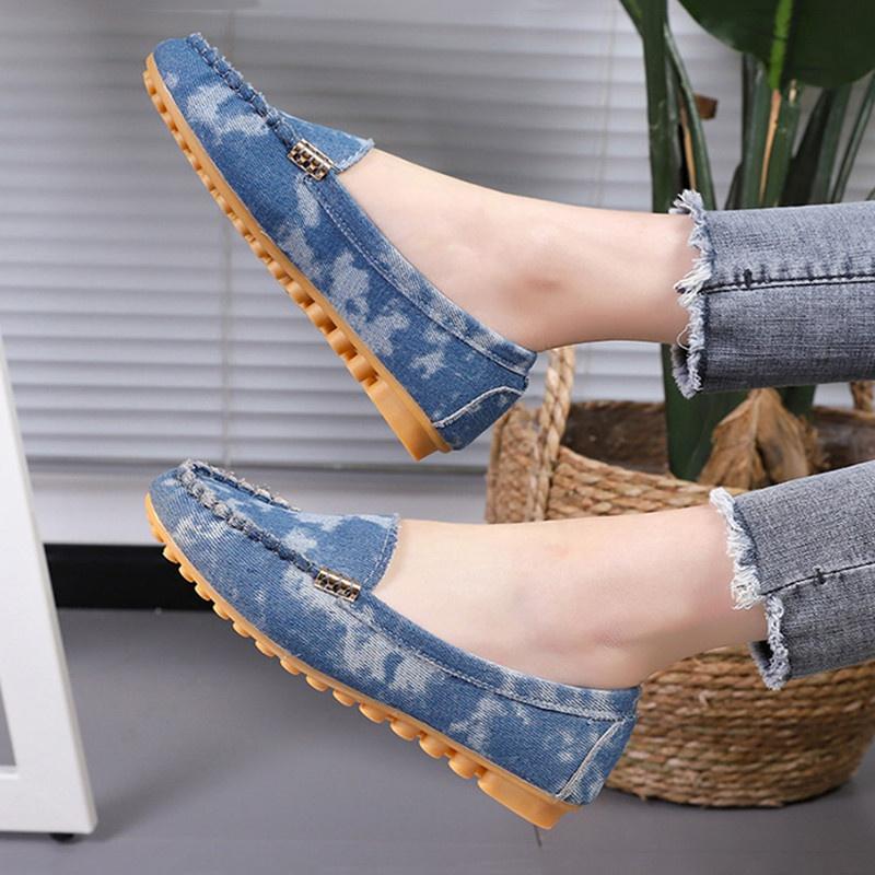 Nueva moda Zapatos de mujer Casual Flat Loafer Zapatos de mujer Slips Soft  Denim Flats Jeans Shoes Talla grande 35-44 comprar a buen precio — entrega  gratuita, reseñas reales con fotos — Joom