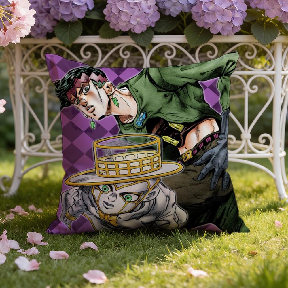 J-JoJo's B-Bizarre Adventure Cushion Cover Home & Car Dual-Scene Pillow Cover: Reversible for Premium Comfort
