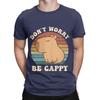 Retro Rodent Capybara Dont Be Worry Be Cappy Funny Saying Funny 100 Cotton TShirt Capybara Tops Tees For Unisex