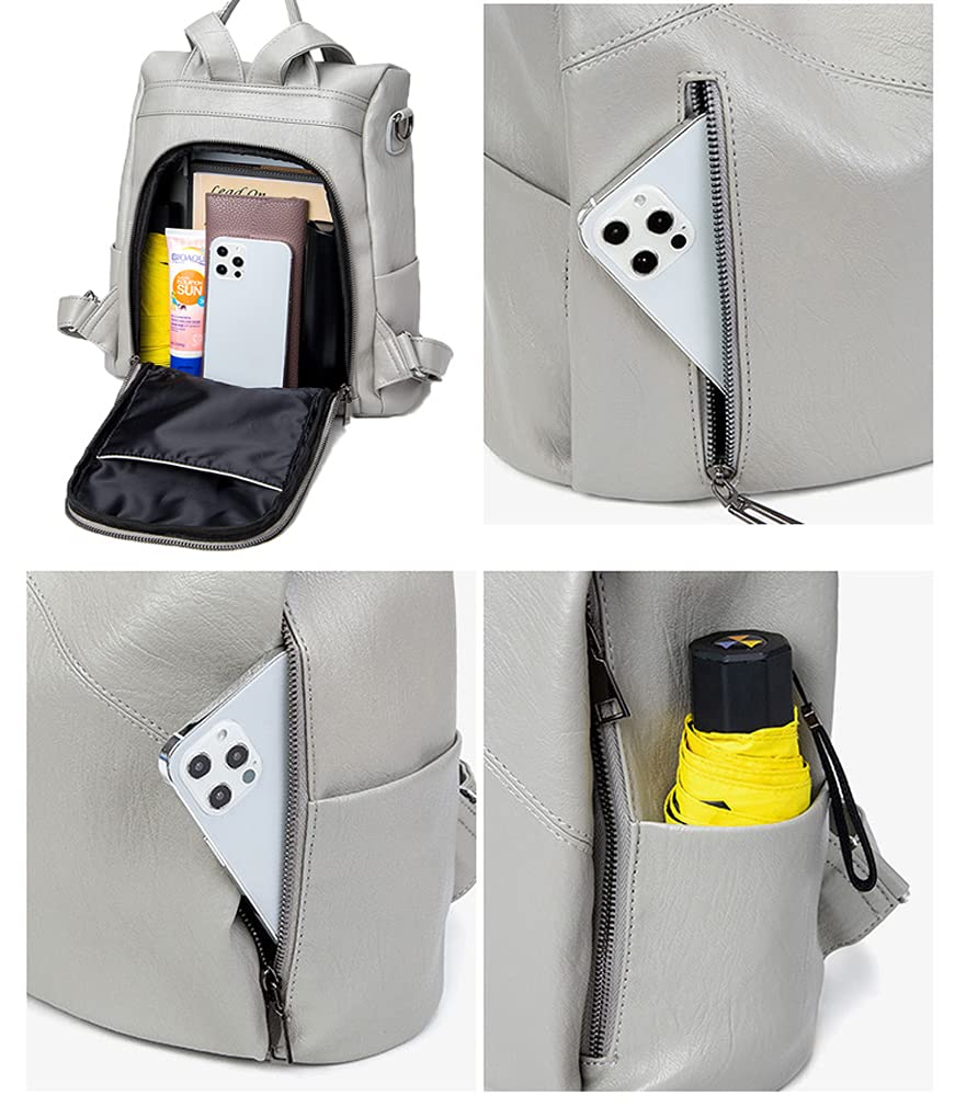 X-PASS Damen Rucksack aus PU-Leder, Businesstasche, Reise, Freizeit, A4 Format, Stilvoll, Für den Weg zur Arbeit, Braun, B88BRO