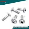 304 Stainless Steel Phillips Pan Head Machine Screw with Collar & Washer, PWM4*12, Half-Thread