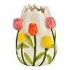 Vase en porcelaine - EDEN - Décor Tulipes - Multicolore - 13x9x10 cm - Intérieur