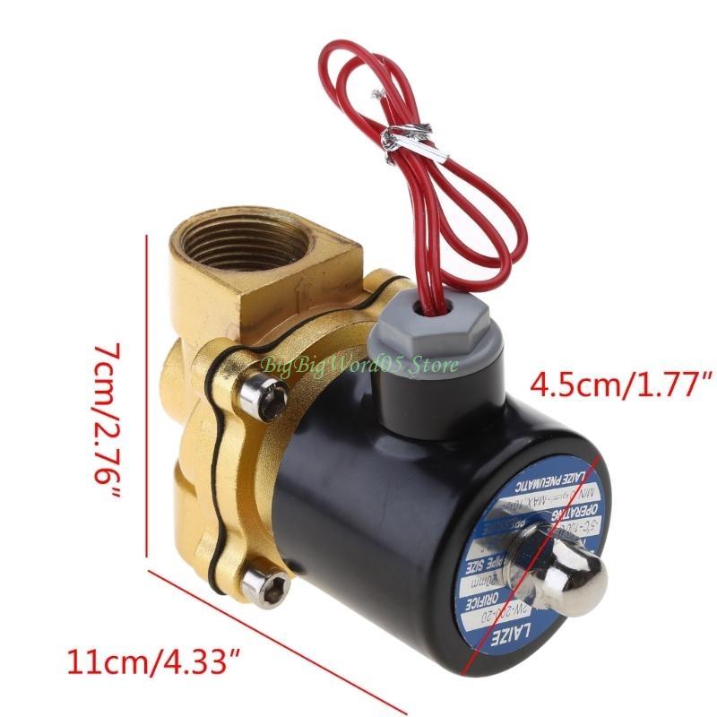 24TE 3/4" 220V Electric Solenoid for Valve Pneumatic 2 Port Water Oil Air Gas 2W-200-