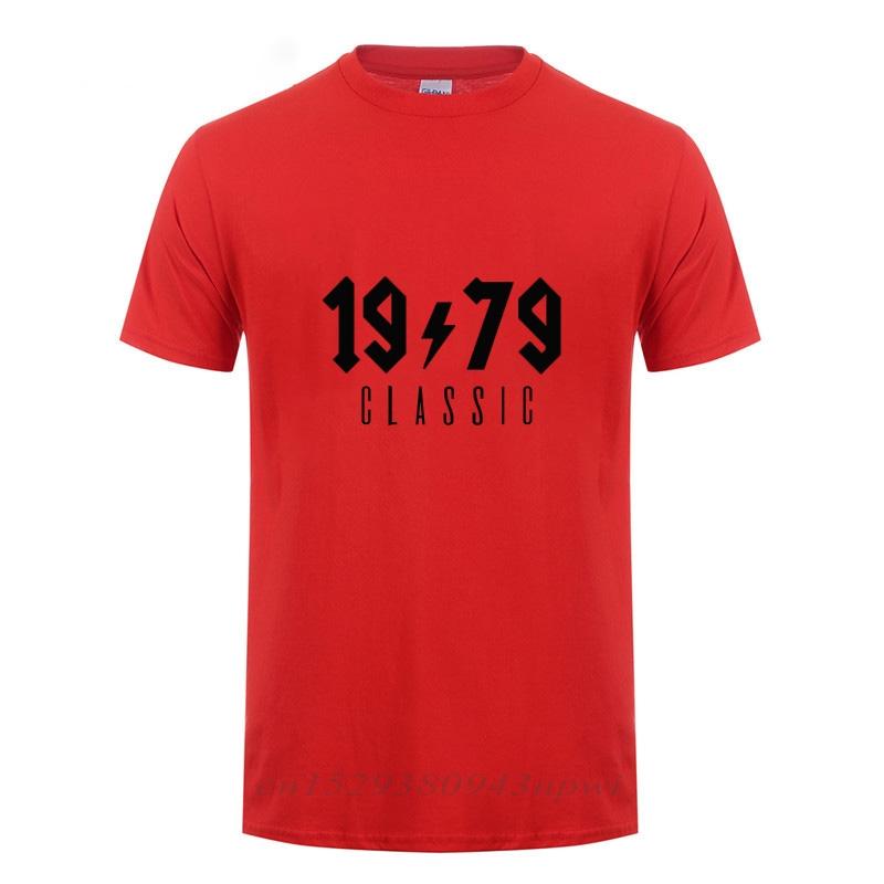 Geboren In 1979 T-shirt Vaderdag Cadeau Grappig 40 Jaar Verjaardagscadeau Voor Papa Echtgenoot Mannen Korte Mouw Ronde Hals Katoenen T-shirt