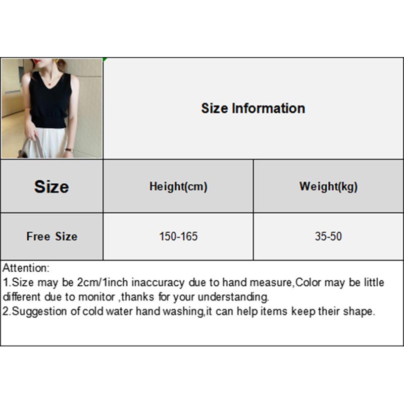 French Solid Color V-Neck Sleeveless Simple Casual Knitted Vest For Women
