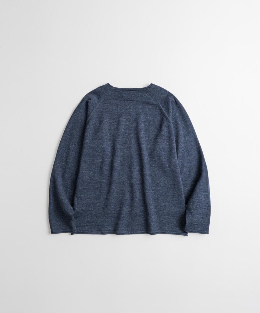 Bihebieo European Flax™ Linen Roll Neck L/S Knit Midnight