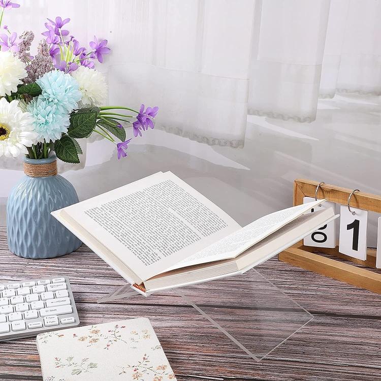 X-shaped Acrylic Bookshelf Transparent Book Sheet Music Display Stand