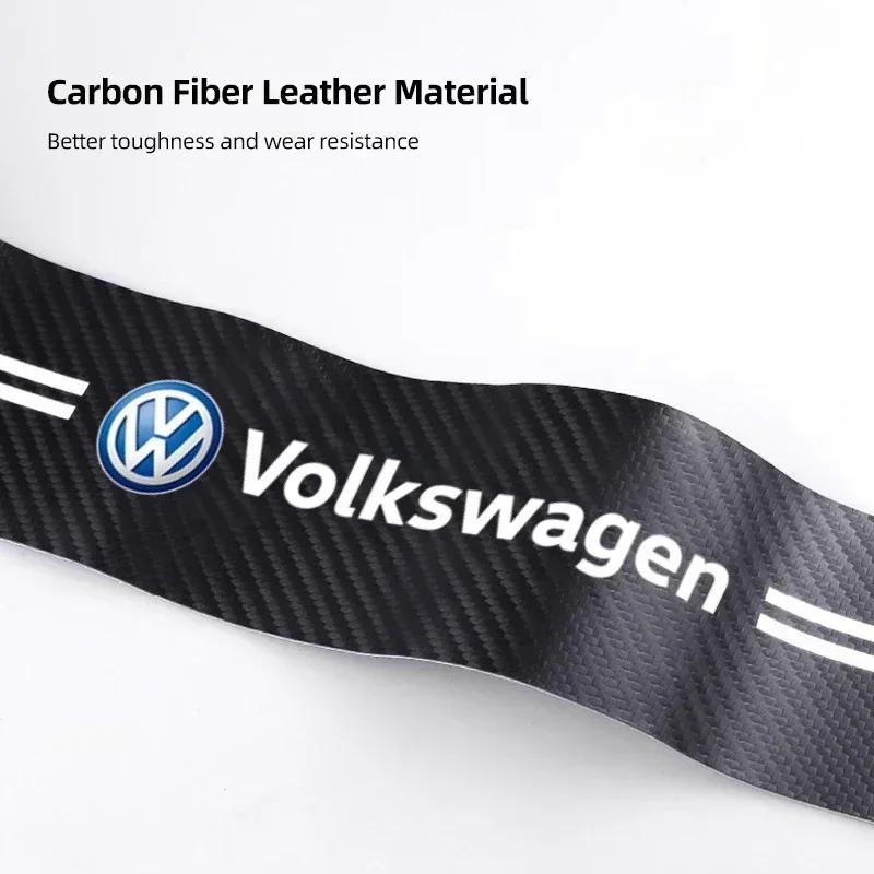 opq1 5Pcs Carbon Fiber Car Threshold Sticker Door Anti Scratch Decals For VW GTI Polo Golf Passat Tiguan Arteon Touareg Taigo Caddy