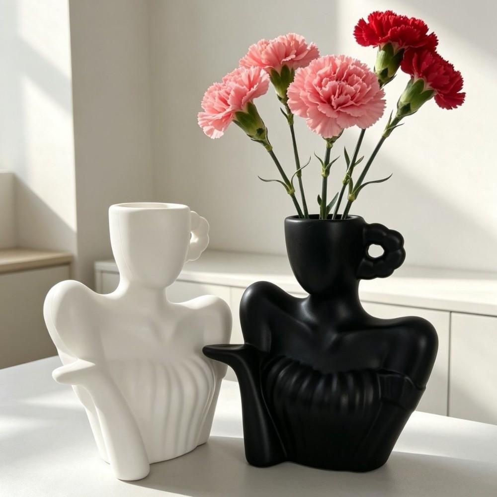 Nordic Style Flower Planter Desk Ornament Plant Pot Modern Art Style Human-Shaped Vase Tabletop
