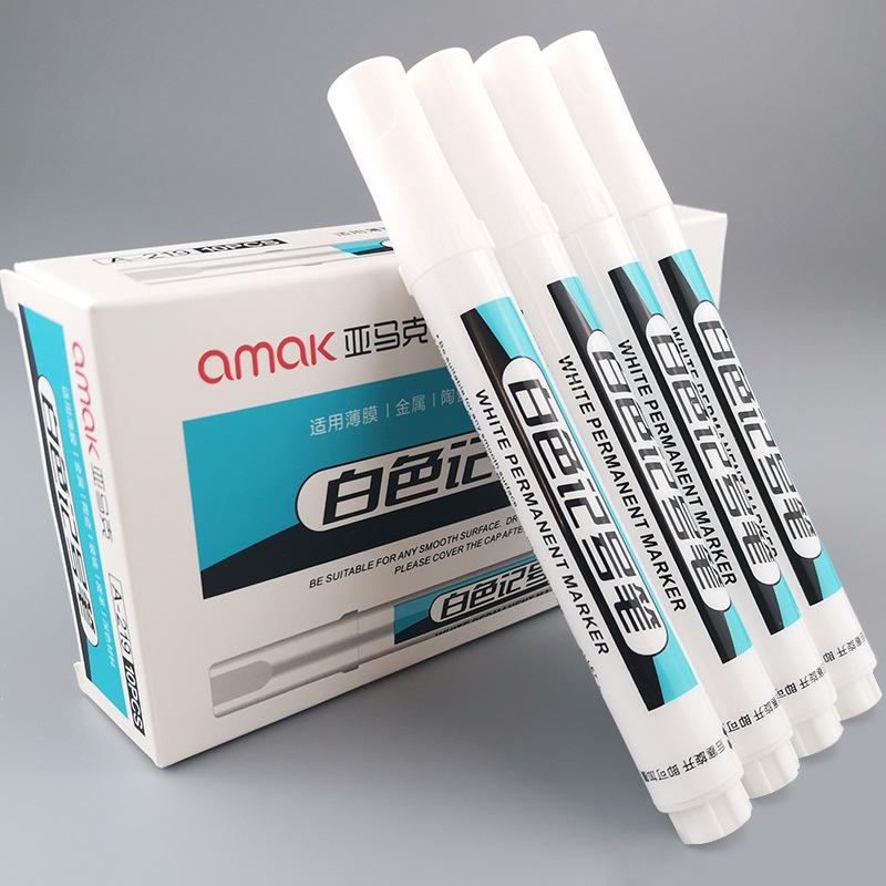 Yamark White Quick-Drying Waterproof Art Marker Pen