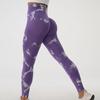 Summer seamless tie bleaching peach hip yoga pants high waist belly fitness pants women's running sports tight trousers wholesale