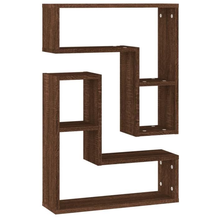 VidaXL Wall Shelves 2 Pcs Brown Oak 50x15x50 Cm Engineered Wood 826643