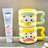 Cute cartoon ceramic mouthwash cup Household brushing cup Couple tooth tank Toothbrush Children's washing cup High-value dental utensils