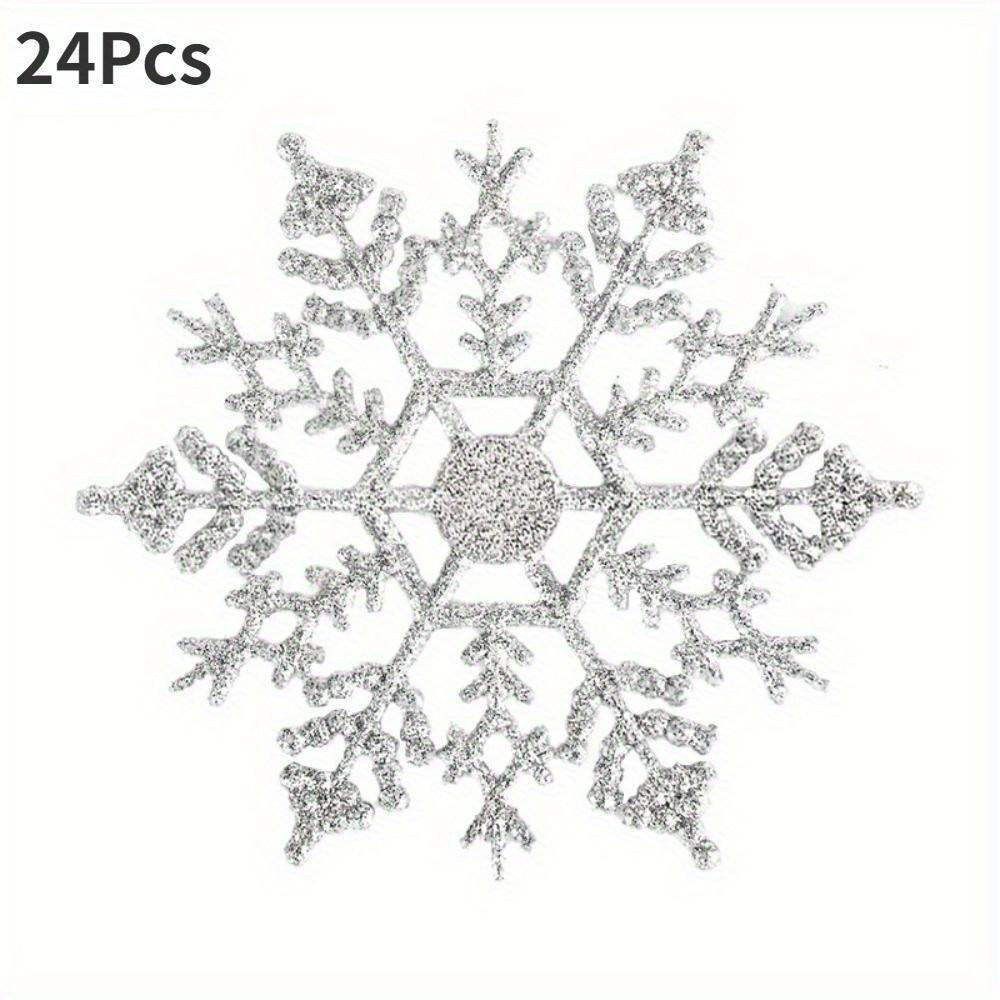

24 шт./упак. Рождественский декор в виде снежинки для вечеринки, праздника, рождественских украшений, домашнего декора(10см) 24Pcs