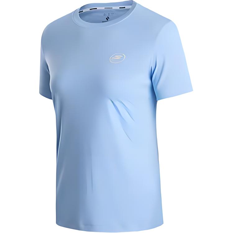 Skechers Fashionable Comfortable Knitted Breathable Short Sleeve T-Shirt Women tops Sky-Blue P223W123-0147 S
