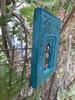 Handcrafted Wooden Wall Frame – Distressed Turquoise Jharokha – Indian Heritage Decor – Vintage Style Wall Hanging