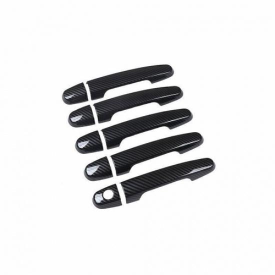 Fit For Toyota RAV4 2009-2012 Carbon Fiber Exterior Side Door Handle Cover Trim