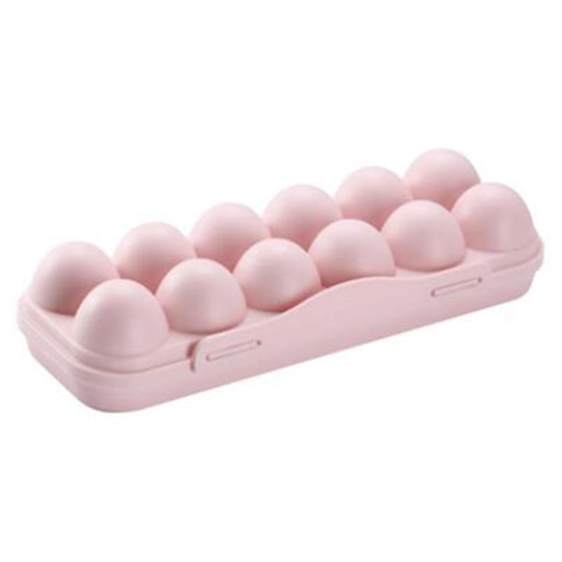 Portable Egg Storage Box Container 1PC 12 Grids PP Kitchen With Lid Compartments