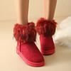Womens Snow Boots Big Red Ankle Booties Shoes for Women Stripper Sexy Pole High Quality Plush Gyaru Large Size Warm Y2k Cosplay