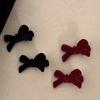 Mini Red Velvet Bow Hair Clips Little Girls Sweet Candy Color Velvet Small Bow Knot Hairpins Hairgrips Barrette Hair Accessories