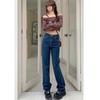 American high street retro high-waisted small straight-leg pants versatile straight-leg jeans women's 2025 autumn and winter Korean version commuting