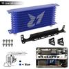 AN10 10-reihiger Aluminium-Ölkühler mit 262mm Montagehalterungs-Kit Trust Typ 7/8"-14 UNF Zubehör für Fahrzeuge Schwarz/Blau