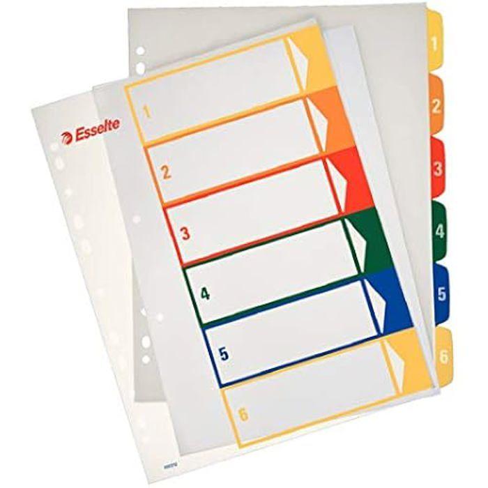 Indice de projets imprimables - esselte - 100212 - multicolore - pp - din a4
