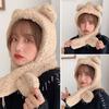 Women Windproof Scarf Plush Winter Hats Earflap Earmuff Bear Ear Hat Beanies Caps