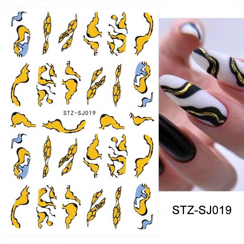 

3D Наклейки для ногтей с цветами, Золотые листья, Цветочные переводные наклейки, Самоклеящийся пластиковый слайдер для маникюра, Глянцевое покрытие, Блестящая отделка, Растительная тематика