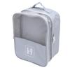 Gray Travel Shoe Bag 3 Layers Holds 3 Pairs of Shoes Dust Resistant Portable Organizer for Suitcase Shoe Storage