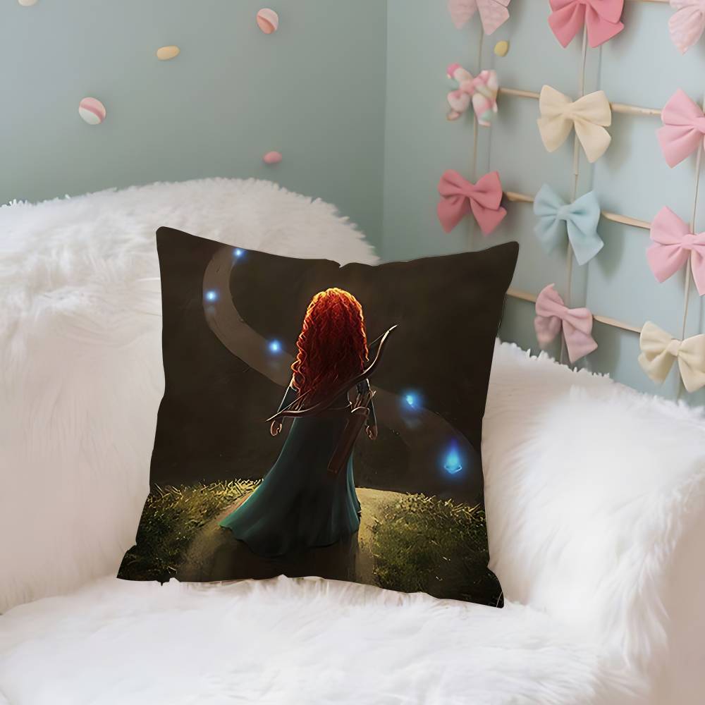 Princess Brave Merida Case Plush Fabric Soft Pillowcase Double Sided Print Cushion Cover Household Gifts