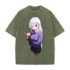 Anime Re ZERO Starting Life In Another World Emilia Clothing Men Women Tshirts Washed Cotton Tee Retro T-shirt Harajuku T Shirt