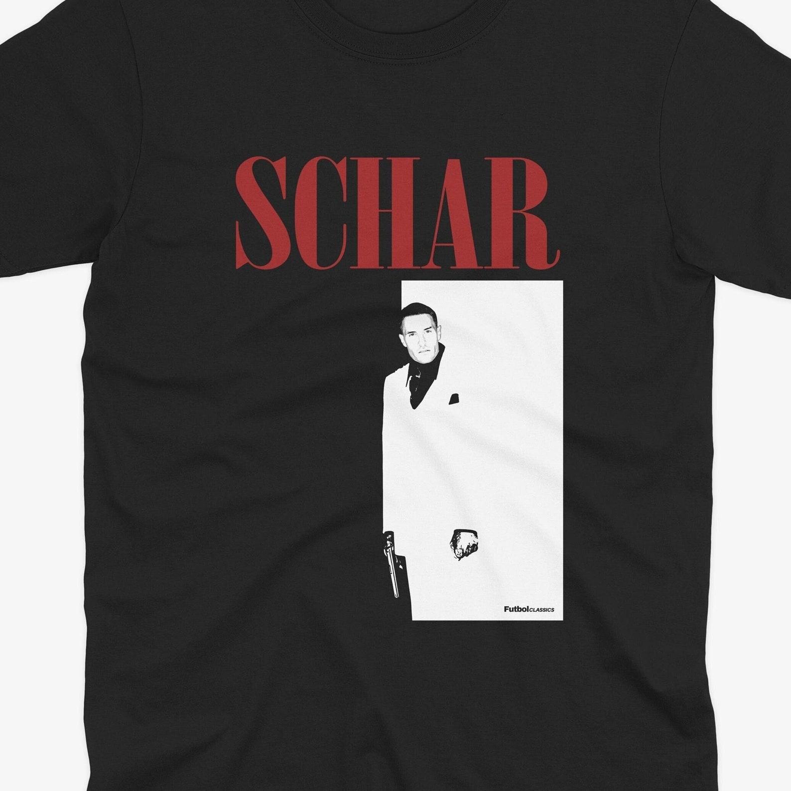 Fabian Schar Scarface Style T Shirt | Newcastle T Shirt | Nufc | Geordie T Shirt | Funny Football Tee | Newcastle United | Newcastle Fan M