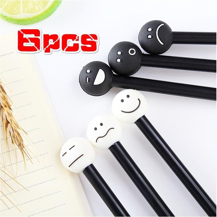 

4 шт. / 6 шт. Черно-белые гелевые ручки для канцелярских принадлежностей Canetas Material Escolar 4pcs